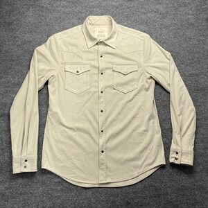 Rye 51 Mens Microsuede Western Snap Shirt Limited Edition Cream Sz 40 M